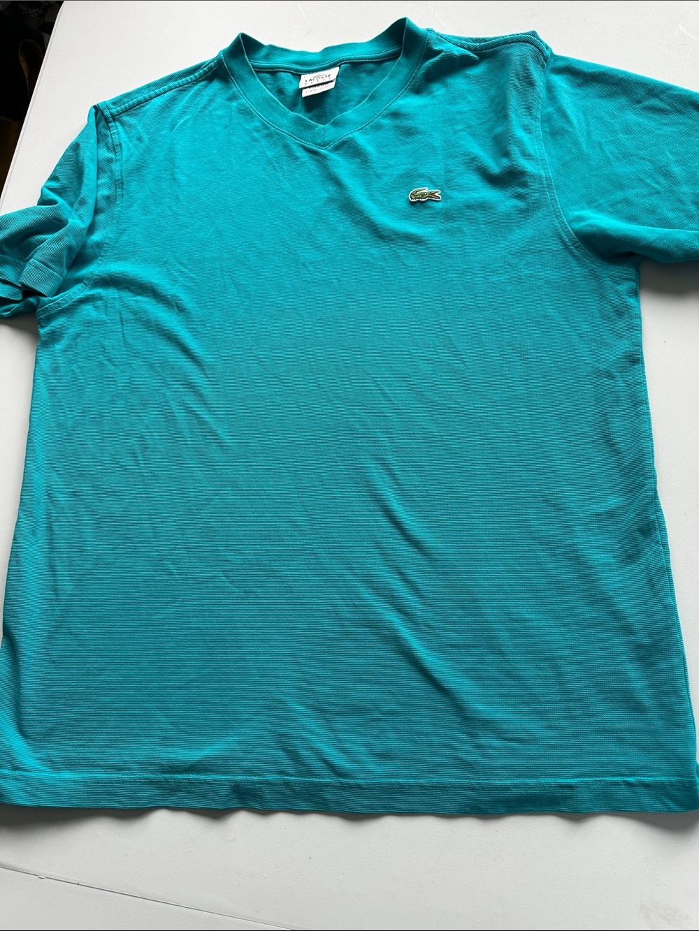 Lacoste Men’s Teal V-Neck Short Sleeve Shirt